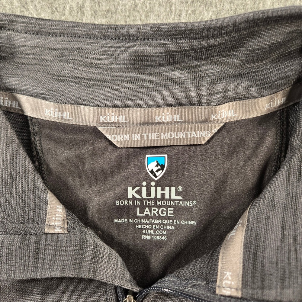 KUHL Alloy 1/4 Zip Mens Large Gray Space Dye Activewear Hiking Style 3118 - Picture 2 of 9